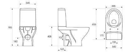 Pack wc au sol MODUO pour abattant WC japonais de taille standard ou carrée
